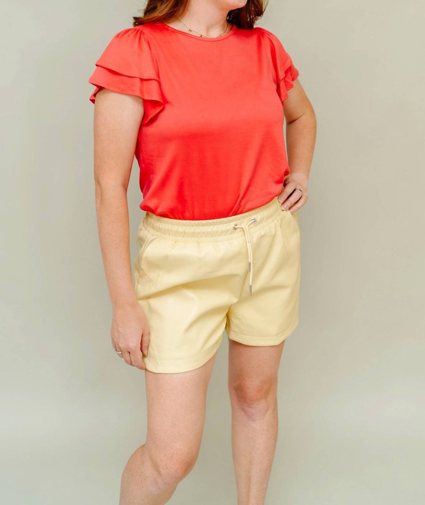 Crst - Lindsay Faux Leather Shorts