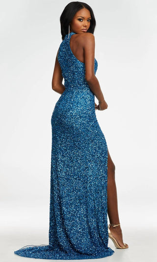 Ashleylauren - Sequin Halter Gown