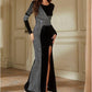 Gaje - Lita Heat Stone High Slit Formal Evening Dress