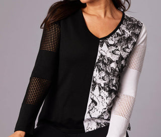 Angel Apparel - Abstract V-Neck Top