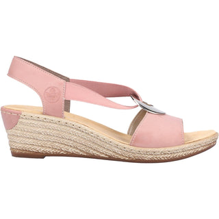 Rieker - Women's Fanni H6 Faux Leather Wedge Sandal