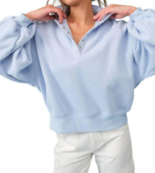 Papermoon - Piper Snap Button Collared Pullover Sweatshirt