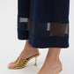 Joseph Ribkoff - High Waist Mesh Insert Wide Leg Pants