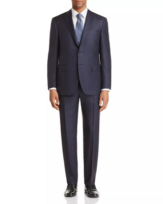 Canali Men's Siena Sharkskin Classic Fit Suit Blue Size 58-R