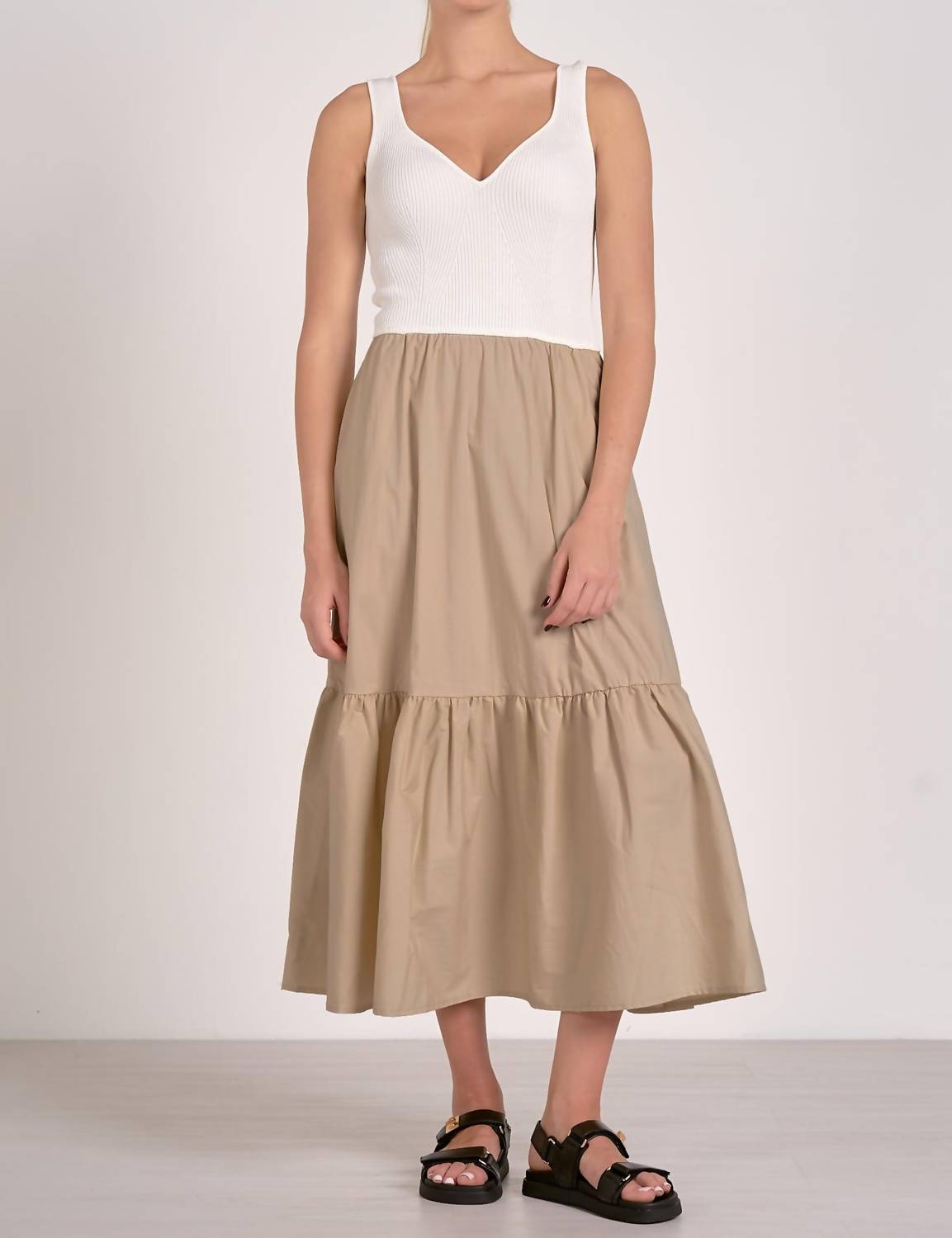 Elan - Mixed Media Midi Tank Dress