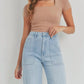 Just Black Denim - Cargo Pocket Wide Leg High Rise Jeans