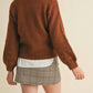 &Merci - Floral Knit Puff Sleeve Sweater