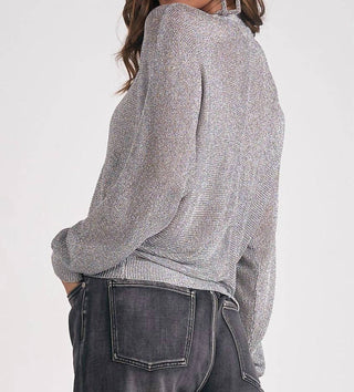 Elan - METALLIC SWEATER CARDIGAN
