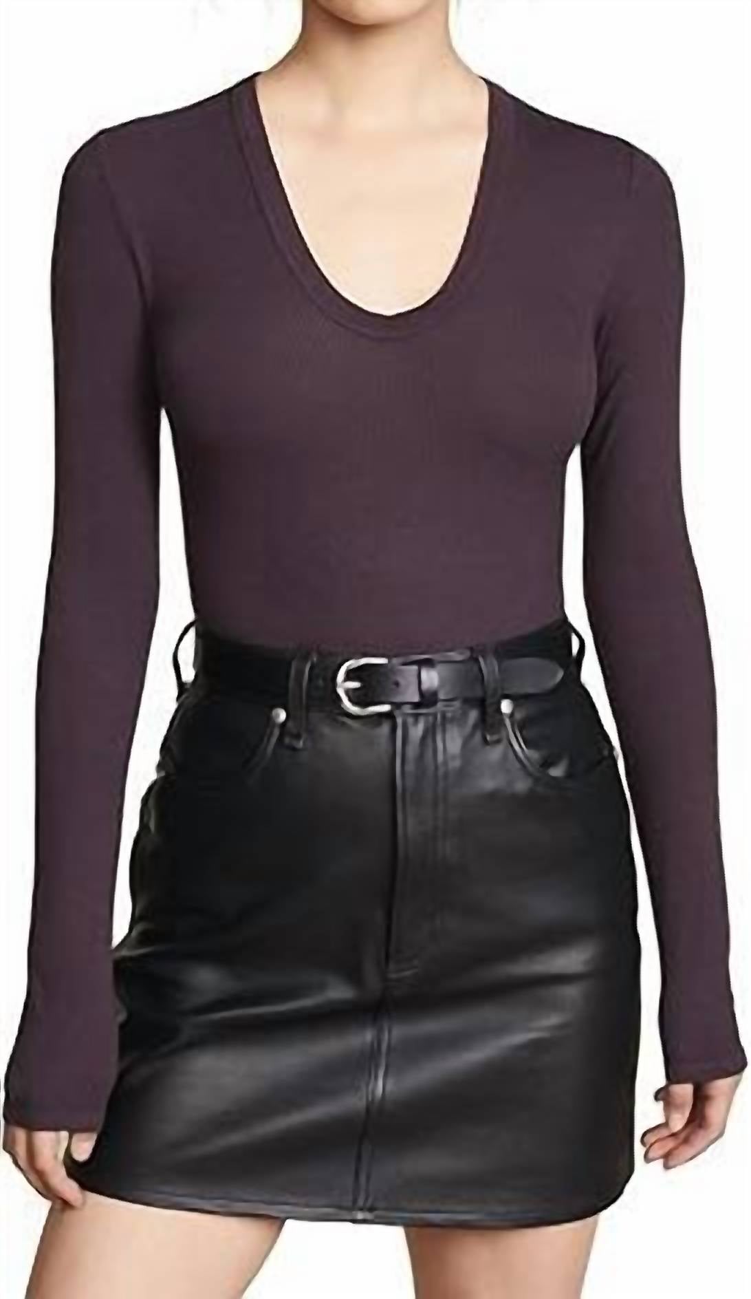 Enza Costa - Silk Knit Long Sleeve U Top