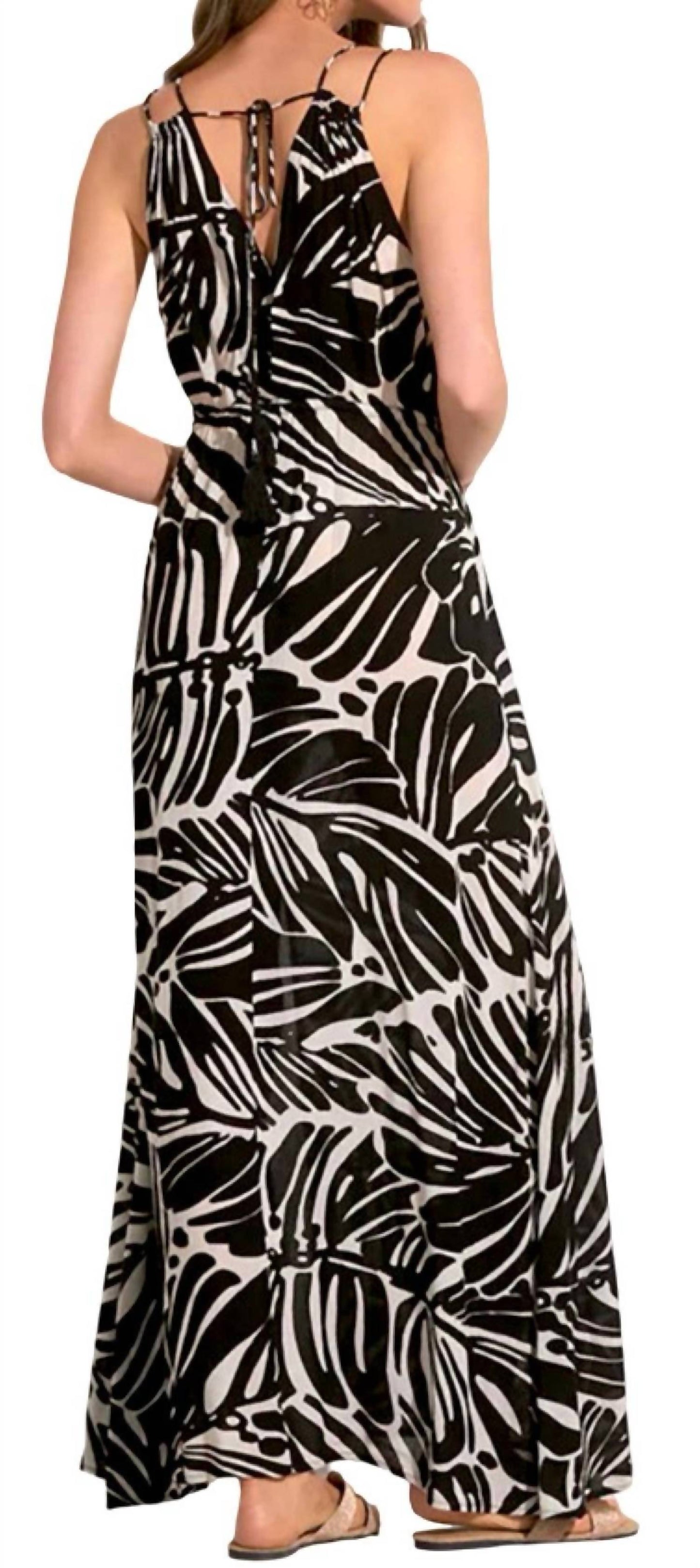 Elan - Tie Back Print Maxi Dress