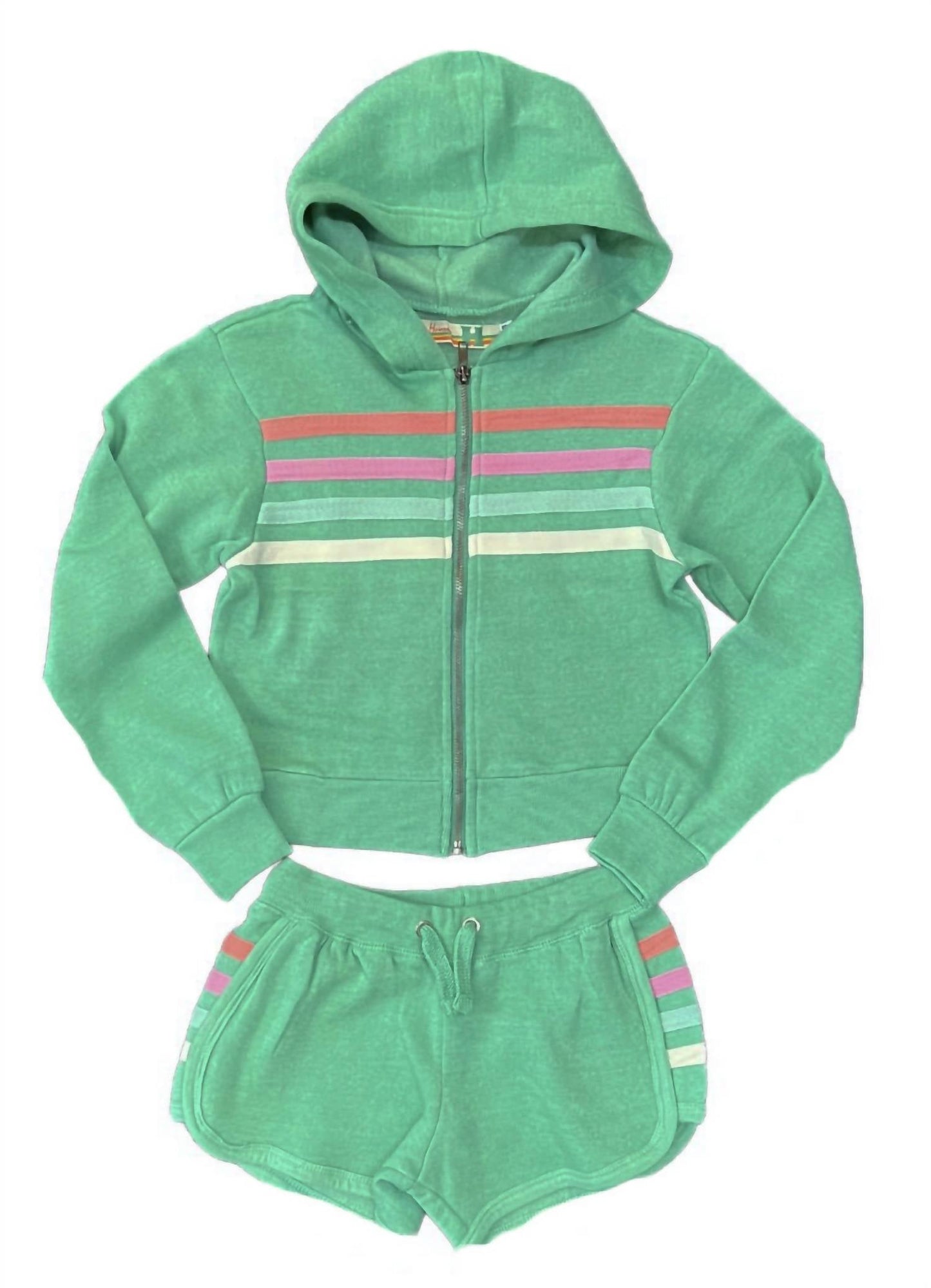 Vintage Havana - Fleece Hoodie With Stripes