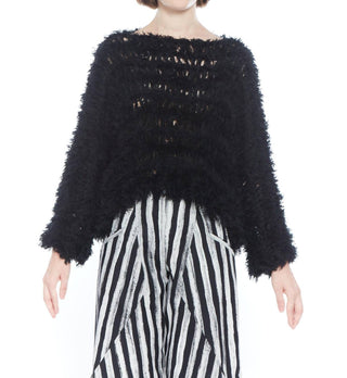 Matthildur - Forest Hand-knit Cotton Fur Sweater