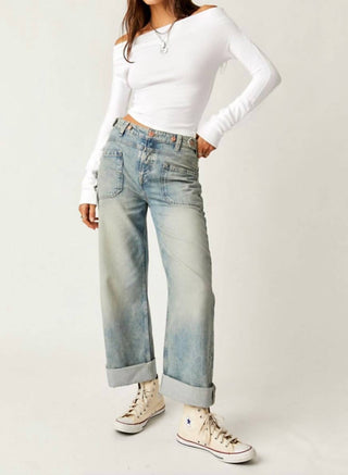 Free People - Palmer Wide-leg Cuffed Jeans