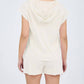 Blu Pepper - Washed Hooded Top & Shorts Set