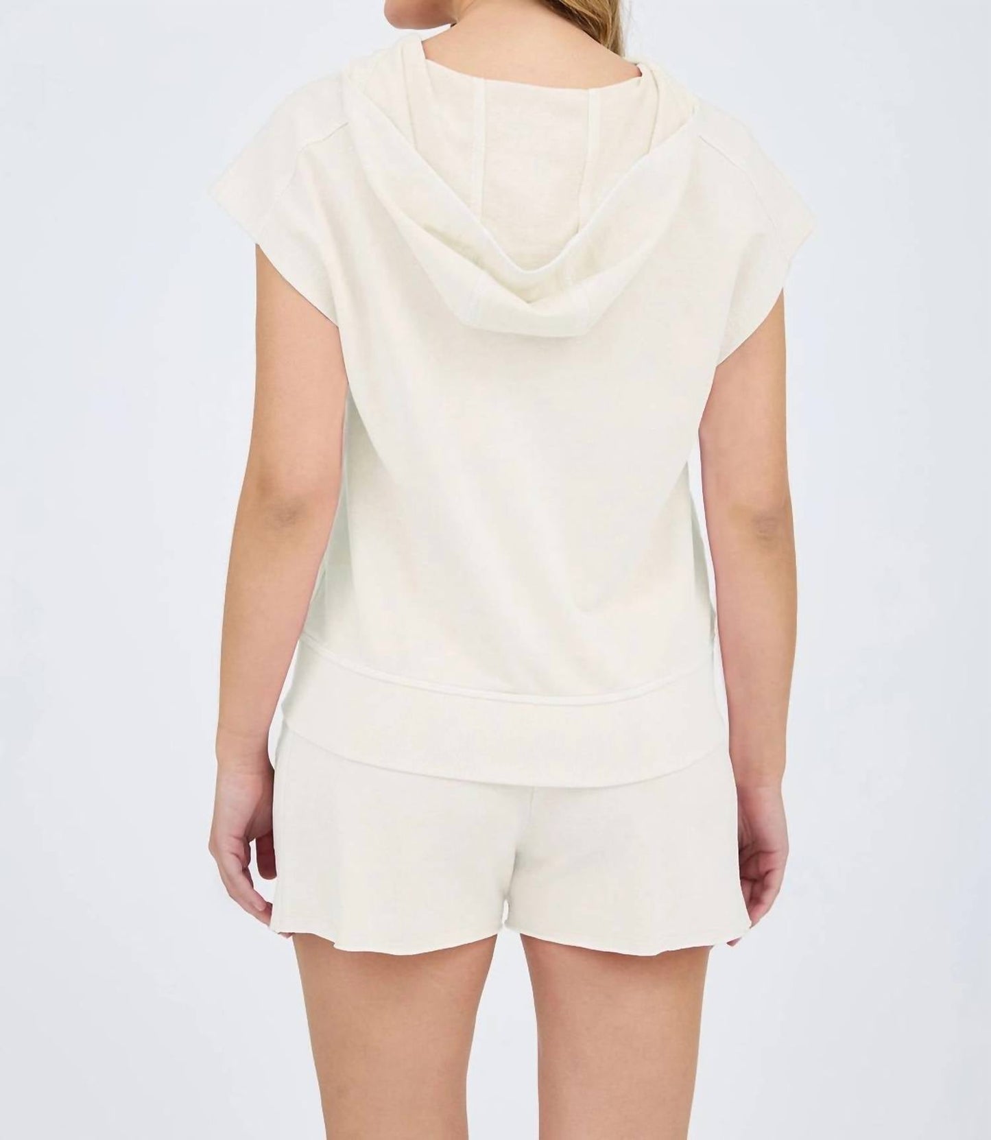 Blu Pepper - Washed Hooded Top & Shorts Set