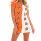 Peach Love - Football Sequin Colorblock Mini Dress