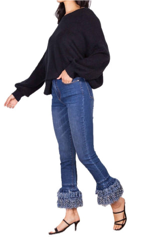 Before You Collection - Boho Frayed Bottom Jeans