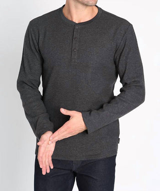 Jachs New York - Brushed Waffle Long Sleeve Henley Shirt