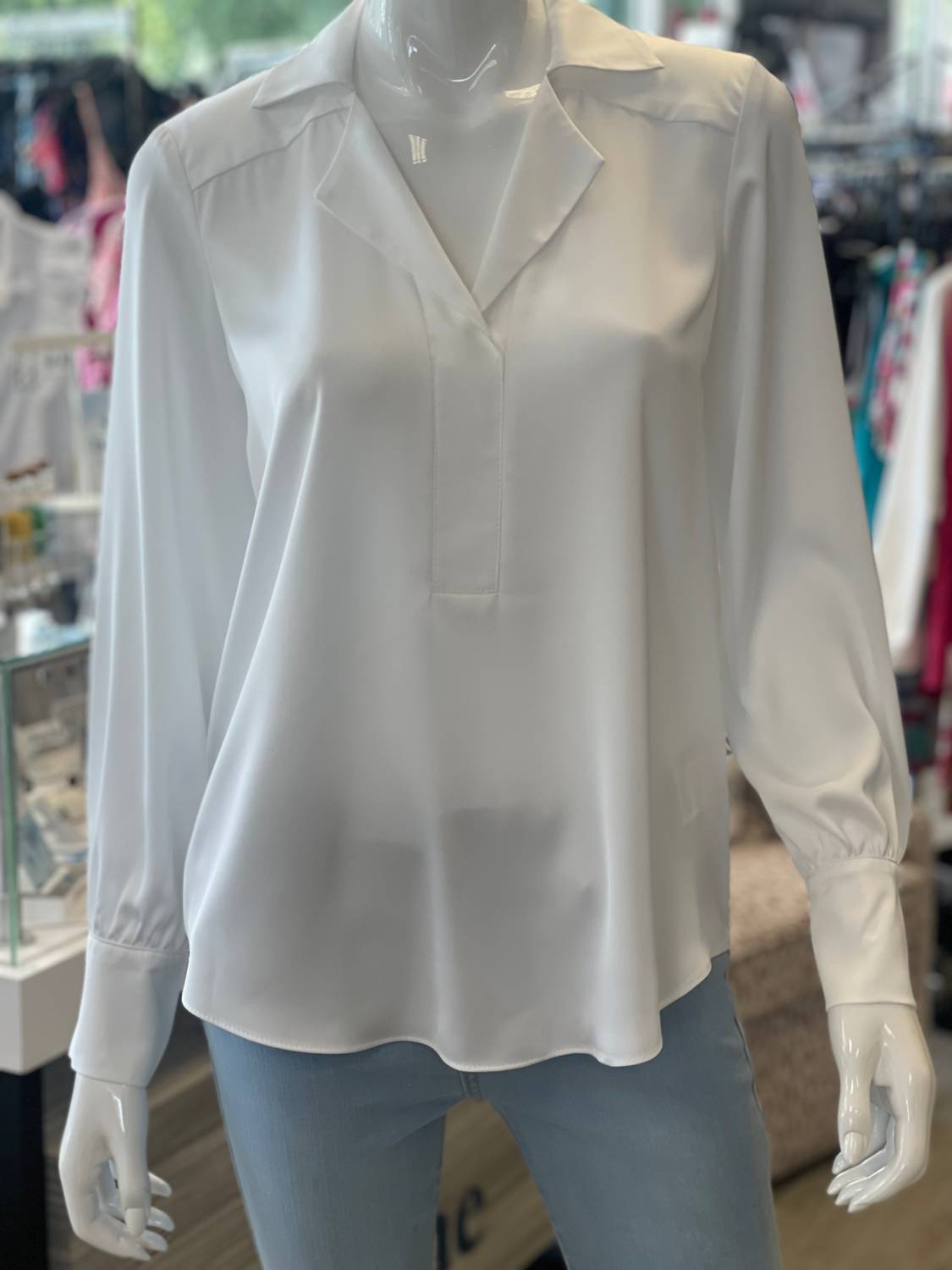 Joseph Ribkoff - Notched Collar Satin Blouse
