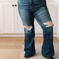 Judy Blue - High Rise Control Top Distressed Flare Jean