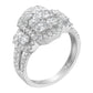 14K White Gold 2 1/4 Cttw Diamond Cocktail Cluster Ring (G-H Color, SI2-I1 Clarity) - Size 7