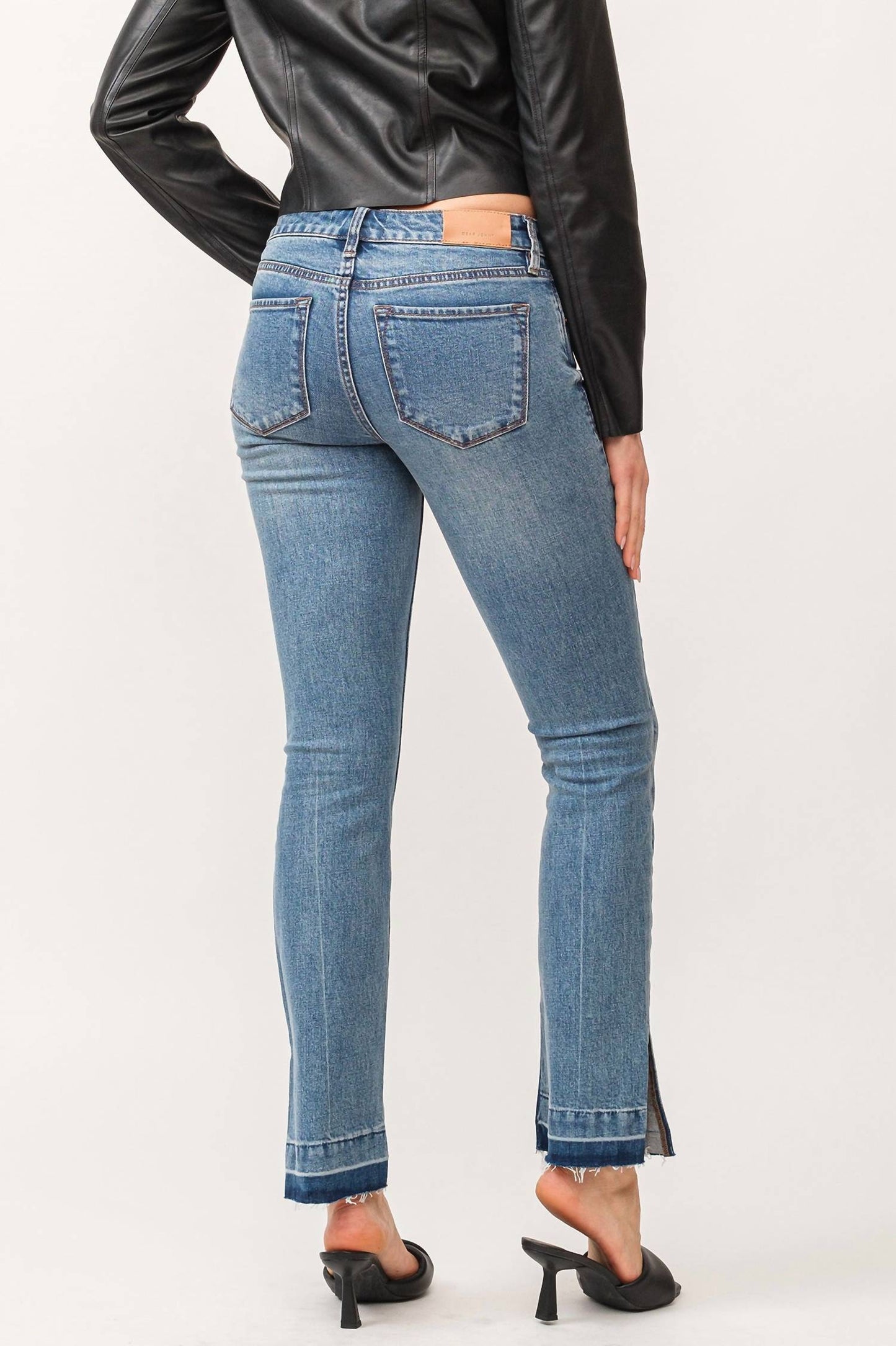 Dear John Denim - Playback Mid-Rise Slit Hem Slim Straight Jeans