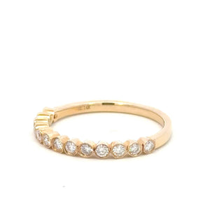 Aamiaa - 0.30 Carat Natural Diamond Round Brilliant And Baguette Band Ring