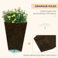 Outsunny 28" Tall Outdoor Planters - Set of 3 Large Tapered Planters