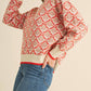 &Merci - Floral Mock Neck Half Zip Pullover