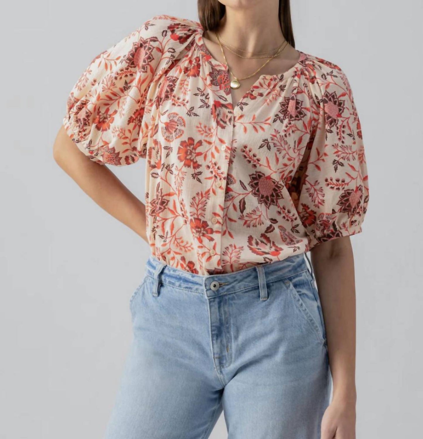 Sanctuary - BUBBLE SLEEVE BOHO BLOUSE