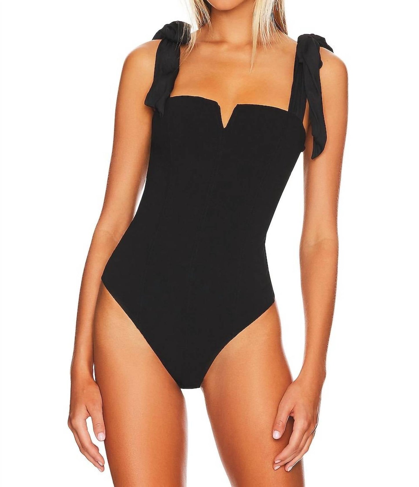 Free People - Lola Shoulder Tie Seamed Bodysuit