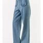 Lalavon - Straight Front Two Pocket Leg Long Denim