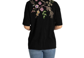 Johnny Was - Maureen 3/4 Sleeve Trapunto V-neck Tee