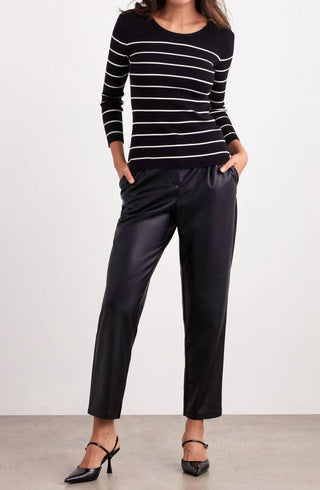 Ellen Tracy - Pleated Faux Leather Pant
