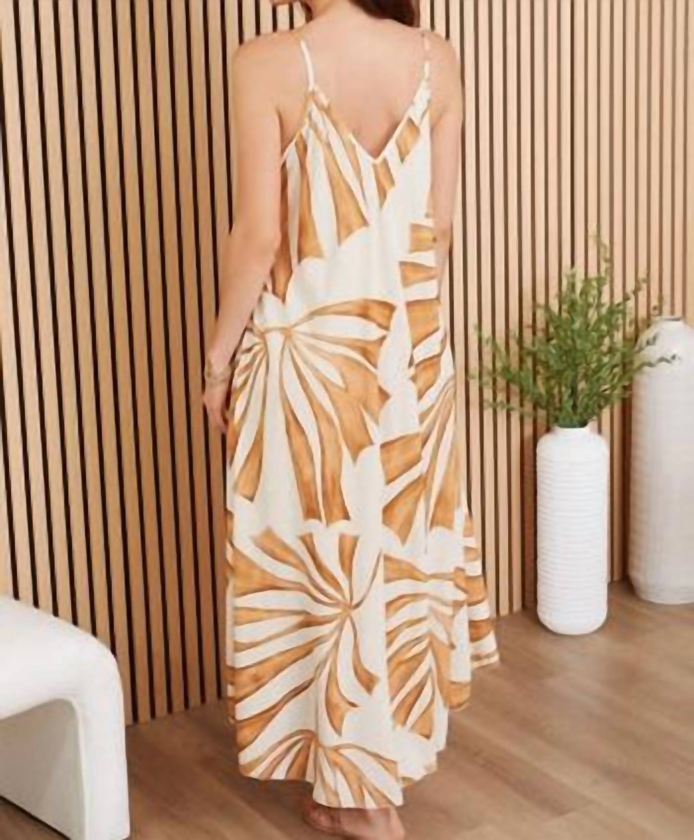 Milio Milano - Abstract Leaf Print Slip Dress