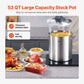 53qt Stainless Steel Stockpot with Lid and Handles