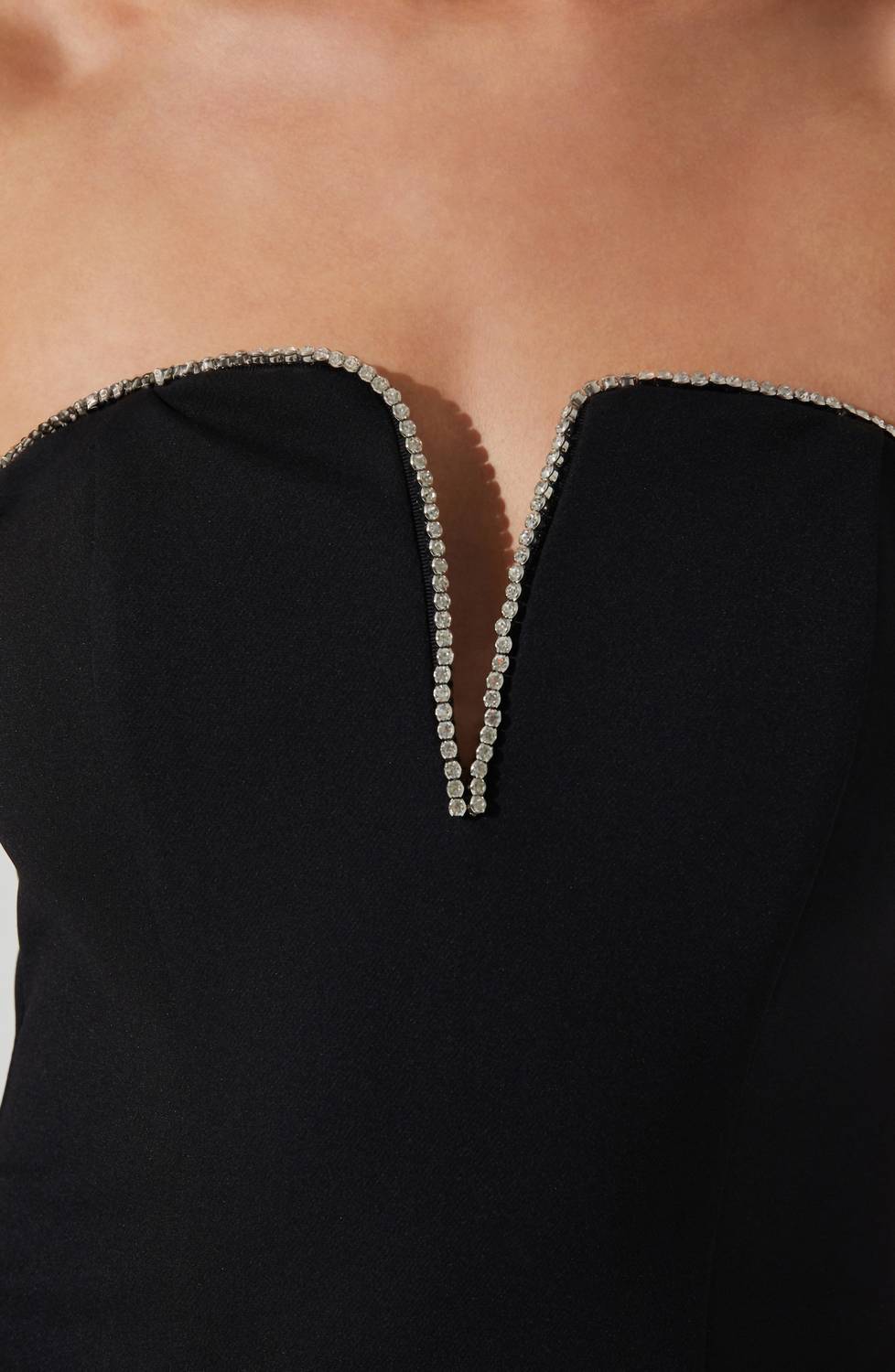 Astr - Amell Strapless Rhinestone Trim Top