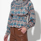 Adelyn Rae - Melodie Smocked Waist Mock Neck Blouse