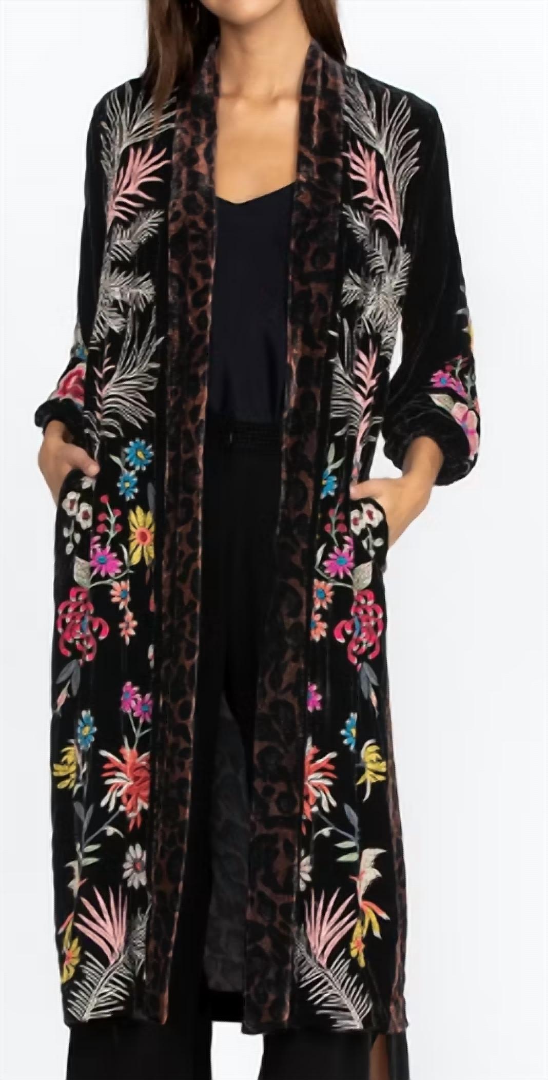 Johnny Was - Tiarei Velvet Bishop Sleeve Kimono Coat