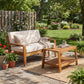 2-Piece Outdoor Teak Acacia Wood Conversation Set