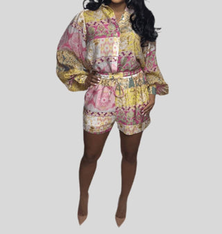 Luxxel - Spring Paisley Short Set