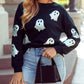 1 The Woman - Women's Glitter Ghost Pattern Sweatshirt