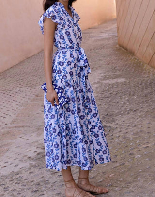 Oliphant - Ruffle Collar Button Maxi Dress