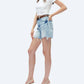 Bayeas - Bella High Rise Button Fly Distressed Denim Shorts