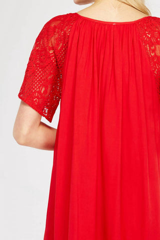 Entro - Lace & Embroidered Mini Dress