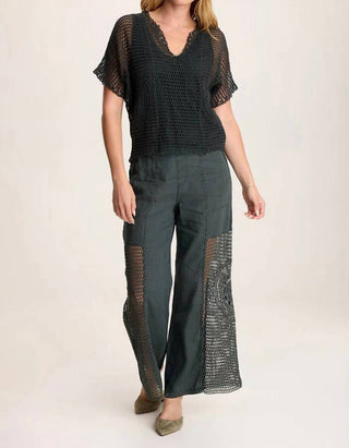 Xcvi - Pull-on Linen Crochet Pant
