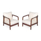 Outdoor Lounge Chair With Woven Backrest and Solid Wood Frame