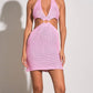 Elan - Crochet Mini Halter Cut Out Dress