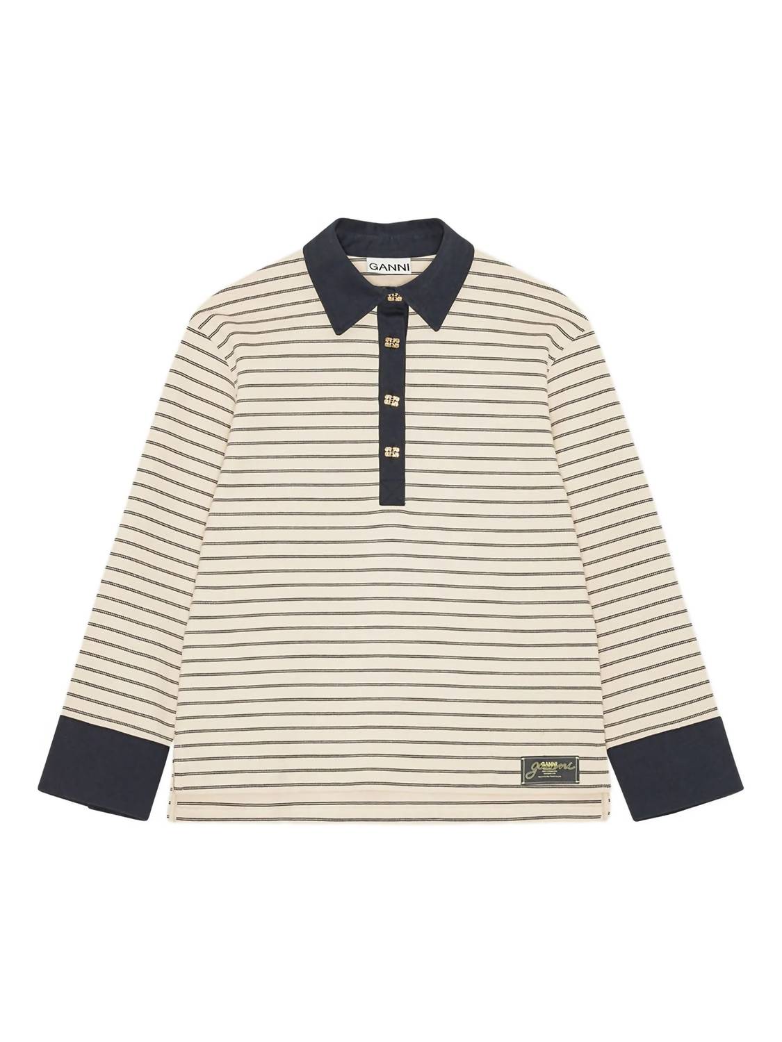Ganni - Single Piquet Jersey Polo
