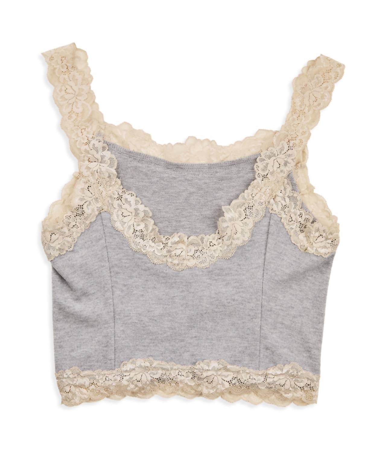 8Apart - Junior Women's Fitch Floral Lace Strap Crop Cami